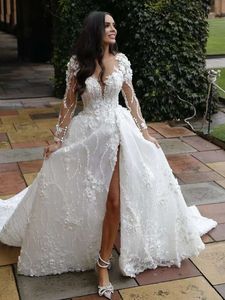 مخصصة Brautkleid Organza مع 30D Princs Princs Ball Ord O-Neck Culle Sleeve Bride Drs Rob de Mariee 0518