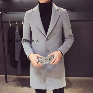 Men's Trench top quality Coats Autumn Winter Fashion designer Wool Blends Casual Business Coat Male Thick Warm Overcoat Handsome Solid Long Outerwear Men 200d