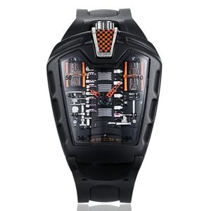 Zegarek trujący samochód sportowy koncepcja wyścigowa w stylu mechanicznym sześciocylindrowy element silnika Creative Watch Męski trend Fashio 235W 235W