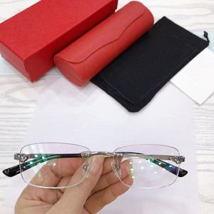 Luxusdesign 0039SA Randless-Rahmenbrille für Männer 54-18-145 Rechteckige leichte Pure-Titanium-Felge für verschreibungspflichtige Brille Eyeal 267a