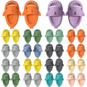 77 Mens Women Shark Summer Home Solid Color Couple Parents Outdoor Cool Indoor Household Funny Slippers GAI