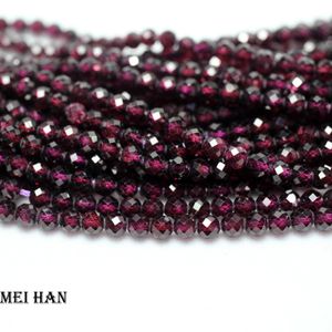 Meihan 2Strands/Set Natural 4mm Wine Red Purple Brazil Garnet Facetterade runda lösa pärlor för smycken Making Design 240518