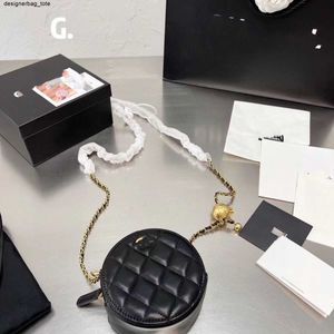 Designer Luxury Womens Bag Alphabet Round pie Bag Skew Span Mini hand saddle bag Horizontal chain High quality gift box