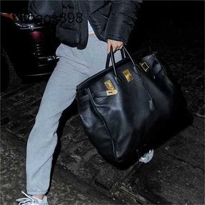 Designer Platinum Handbag 50cm Totes Cowhide Anpassad begränsad upplaga Top Quality Bag Womens Portable Travel äkta läder affärsresa storp639