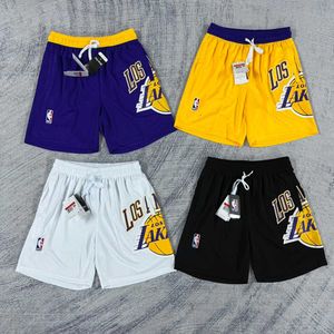 Lakers Sports and Leisure Training Capris haftowane spodnie do koszykówki