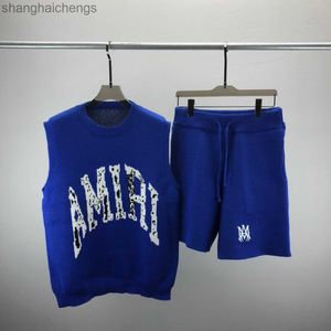 original 1to1 brand luxury amirirs short sets summer high grade breathable Autumn and Winter New Woolen Sweater Set for Men and Women Same Style Sweater with Large
