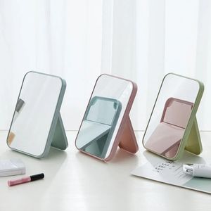 2024 Desktop Folding Portable Makeup Mirror Student Dormitory Small Female Dressing With Princessfor Folding LED Mirror