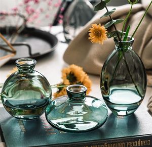 3PCS Classic Creative Mini Vase Top -Quality -Glas transparent Home Deco Wohnzimmer Reagenzflaschen Blume Vase Ganz 2205188789847