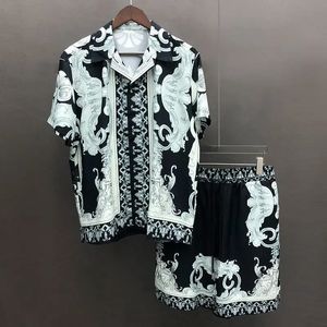 Hawajska koszula Streetwear Artistic Abstract Shirts Streetwear Hip Hop Casual Beach Holiday Suit Short Sange Men Tracksuit 240517