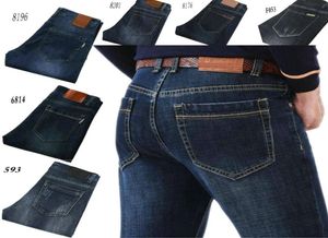FashionBurry 6 Style Locor Four Seasons Men039S calças de jeans estique 100 calças de algodão escuras ladeadas B3715621
