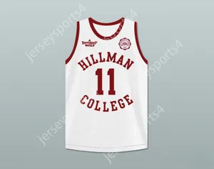 CUSTOM NAY Name Youth/Kids WALTER OAKES 11 HILLMAN COLLEGE WHITE BASKETBALL JERSEY WITH EAGLE PATCH A DIFFERENT WORLD Top Stitched S-6XL