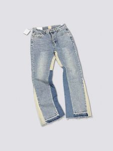 Дизайнерская тонкая подгонка для мужских джинсов эластичная жесткая модная бренда синий и белый встреча джинсовых штанов Мужские джинсовые брюки.