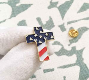 50шт -клиновые контакты Американские американские патриотические религиозные ювелирные украшения эмаль лаборатория булавка христианской булавки с США с флагом 72705847709187