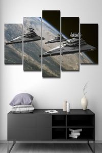 Arte da parede Tanvas HD Impresso Pintura sem moldura Decoração de casa Sala de vida 5 peças Filme Wars Pictures Space Star Destroyer Poster7176607