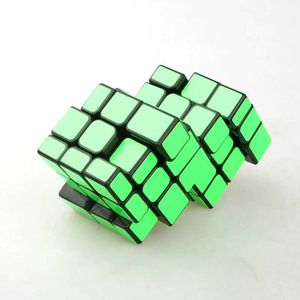 Magic Cube S Double 3x3 Conneined Speed ​​Cube Puzzle ojämlik avstånd spegel färgglad pussel Educ Toy Y240518