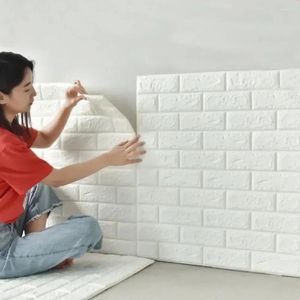 Wallpapers DIY Wall Stickers 3D Self-adhesive Wallpaper Brick Decorative Waterproof Mould Proof Living Room Bedroom Sticker