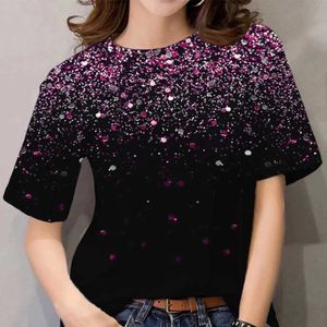 女性用女性用TシャツファッションTシャツ3DプリントトップTS日常の女性Tシャツ夏ルーズY2K服プラスレディース衣類T240518