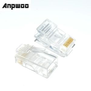 ANPWOO 100pcs Crystal 8Pin RJ45 Module Plug RJ-45 Ethernet Cable Network Connector Adapter For Cat5 Cat5e Rj 45 Plugs