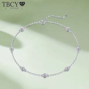 TBCYD 3 мм 0,7CTTW Круглый пузырьковый браслет для женщин Сертифицированный GRA S925 Серебряная бриллиантовая сеть