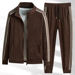 Set da 2 pezzi di alta qualità Sweatpants Cardigan Cardigan Long Tracksuit Chave Tracksuit Men Sport Brand Abito da abbigliamento 240516