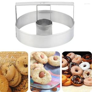 Baking Moulds 1pc Round Stainless Steel Circular Biscuit Mold Press Integrated Forming Donuts Cutting DIY Tools