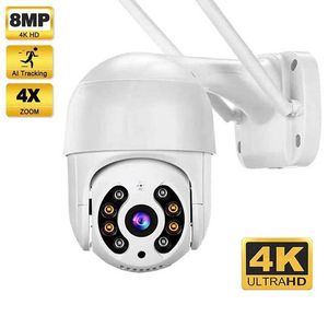 Kits de câmera sem fio 4K 8MP Câmera IP sem fio Segurança ao ar livre Wi -Fi PTZ Câmera 4MP HighDefinition Rastreamento automático Monitoramento de vídeo CCTV Câmera P2P ICS J240518