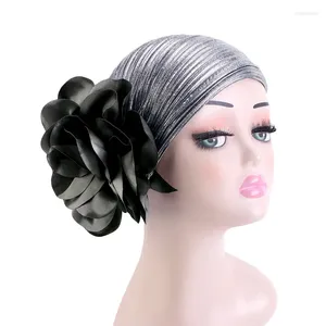 Ethnische Kleidung 2024 Frauen große Blumen Hijabs Hut Bonnet Turban Headscarf Cap Muslim Turbant India Islamic Head Wrap Hair Accessoires