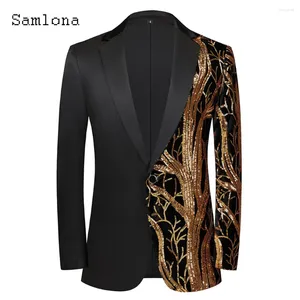 Abiti da uomo uomini eleganti paillettes alla moda blazer in stile europeo 2024 performance da festa formale costumi da uomo patchwork blazer capongo