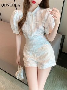 2024 Summer Dams Short Inteved Set Korean Fashion Krótki 2-częściowy zestaw 240515