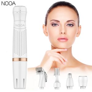 NOOA 4-in-1 Womens Electric Razor Womens Remoção de cabelo incolor Biquíni Esfoliador elétrico Encoliator Body Hair Trimmer 240515