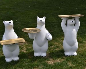 Polar Creative Bear Floor Decoration Living Room Tv Cabinet Porch Tray el Home Gift7014436