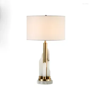 Bordslampor Temaren Contemporary Bedside Light Luxury Marble Design Desk Lamp Hem Led Dekorativ för foajé Vardagsrum Kontors sovrum