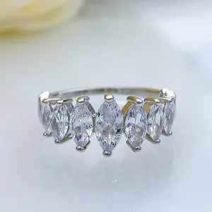 Ringos de cluster S925 Silver Ring Horse Eye Zircon Stoy Incrédito personalizado e elegante e elegante Boutique Jewelry for Women