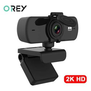 Webcams 2K Full HD 1080P Câmera de rede com foco automático e microfone USB Câmera de rede adequada para PC Mac Laptop Desktop YouTube Câmera de rede J240518