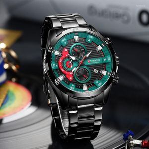 Armbandsur mode kronograf casual rostfritt stål armbandsur män topp kreativa lysande klockor för reloj hombrewristwatches bert2 324c