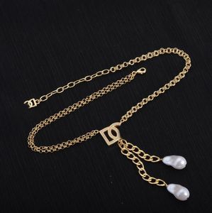 Designer necklace Fringe Pearl necklace Classic pop fashion alphabet necklace