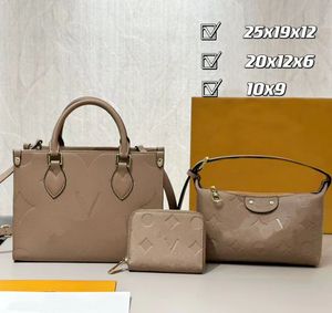 3 Pieces Set designer bag tote bag boston bag with Wallet Change Purse Credit Card Packet travel leisure composite bag