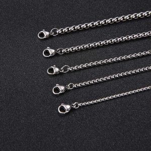 Rundlåda rostfritt stål män s halsband kvinnor kedja tjocka smycken tillbehör mm försäljning