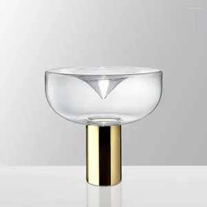 Table Lamps Funnel Leucos Lamp Glass E27 Gold Designer Light For Living Room Bedroom Bedside Study Desk Lighting
