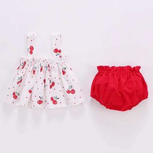 衣料品セットLawadka Summer Ultra Thin Thin Neverbort Baby Clothing Girl Set Printed Mini Dress and PP Shorts 2PCSセットベビー服セット2023 J240518