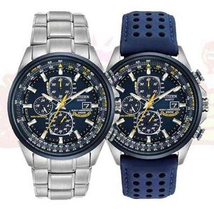 Lüks Wateproof Quartz Watches Business Casual Steel Band Erkekler Mavi Angels World Chronograph Wristwatch 211231 3060