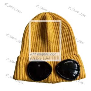 CP Companys Beanie hat Designer Two Lens Glasses Goggles Beanies Men Cp Knitted Hats Skull Caps Outdoor Women Inevitable Winter Beanie Black Grey Bonnet