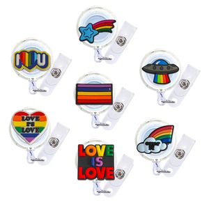 Articoli di novità Rainbow 24 Badge Cartoon Bobina Nurse a infermiera retrattile Card Funny Clip Alligator Clip per infermieri Nome Nome infermieristica Ho Otoyv