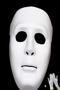 Halween Christmas Festival Masquerade Jabbawockeez Dance Party Hiphop Decoration Ornaments Props White Ghost Mask Glove3321209