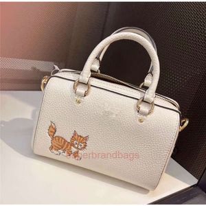 Handväska plånbok mode rowan boston kudde påse liten orange katt hund tryck axel crossbody väska handhållen kvinnors väska