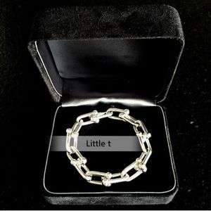 Hot Picking Celebrity TFF 925 Sterling Silver Hardwear Chain Armband Mens and Womens Heavy Industry Thick Chain Par Armband