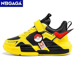 Athletic Outdoor Four Season Sports Kids Cartoon Sneakers Outdoor Boys Klasyczne buty do biegania Pu skórzane dziecko Obuwie Rekonały Y240518