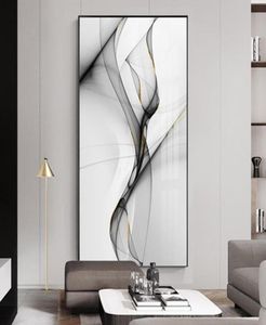 Pinturas abstrato linhas amarelas pretas pintura de parede de lona moderna impressão impressão de arte nórdica imagens para sala de estar casa de 67778457