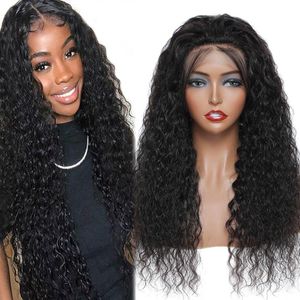 Long Curly 13X4 Lace Front Human Wig with Baby Hair Pre-Pulled 180% Density Straight Body Glue Free Natural Hairline seamless natural 28inch