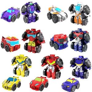 Transformation Toys Robots Cartoon Robot Mini Car Rescue Creative Learning DIY Prezent D240517